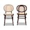 Baxton Studio Garold Mid-Century Brown Woven Rattan and Walnut Brown Wood 2-Piece Cane Dining Chair Set PR 195-2PC-12387-ZORO - alternate 6